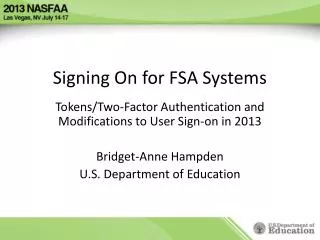 Signing On for FSA Systems