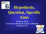 Hypothesis, Question, Specific Aims - slide 1
