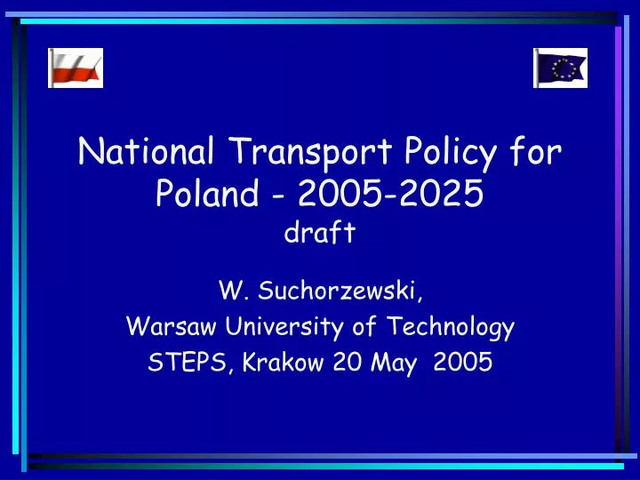national transport policy for poland 2005 2025 draft
