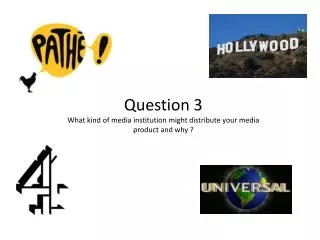 Question 3 What kind of media institution might distribute your media product and why ?