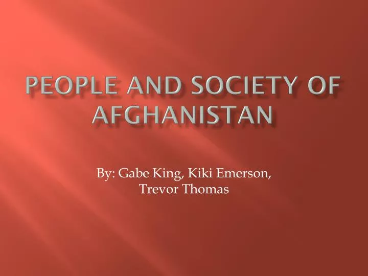 people and society of afghanistan