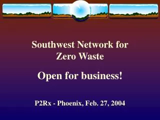 Southwest Network for Zero Waste