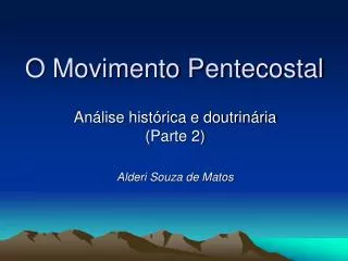 o movimento pentecostal