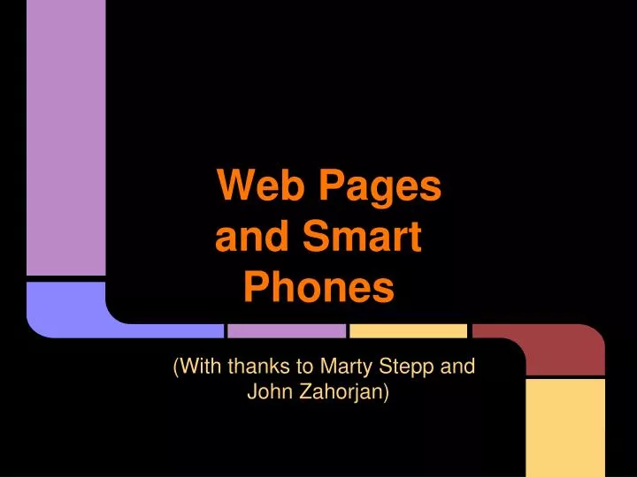 web pages and smart phones