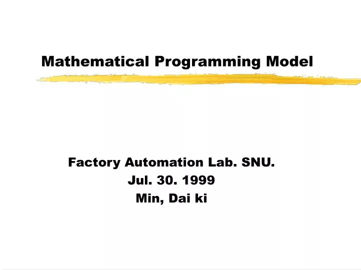 mathematical programming model