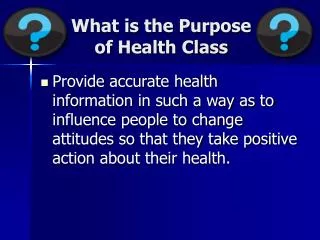 What is the Purpose of Health Class