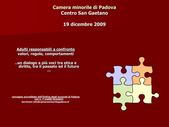 camera minorile di padova centro san gaetano 19 dicembre 2009