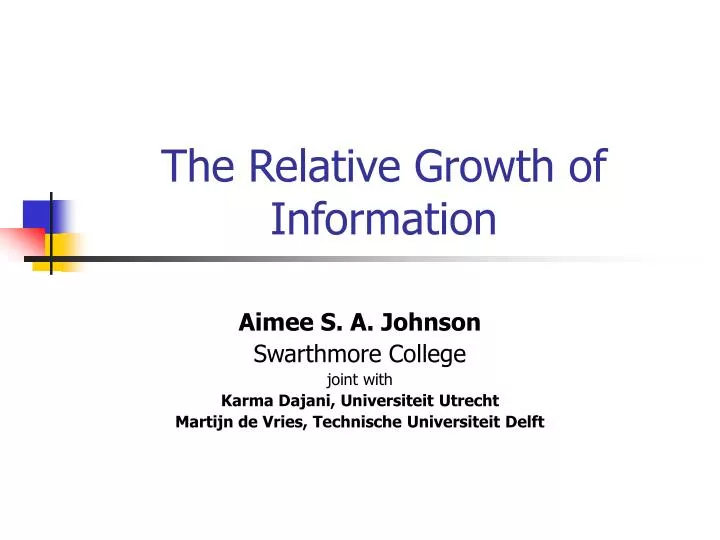 the relative growth of information