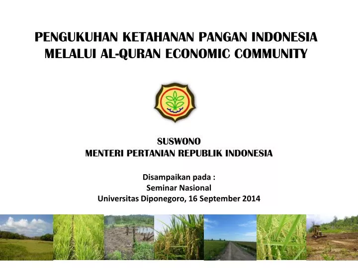 pengukuhan ketahanan pangan indonesia melalui al quran economic community