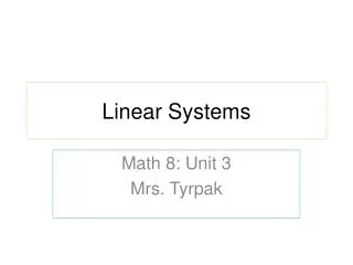 Linear Systems