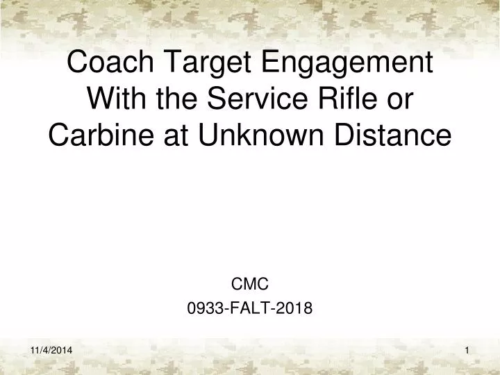 coach target engagement with the service rifle or carbine at unknown distance