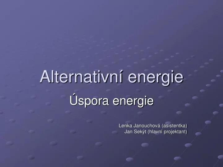 alternativn energie
