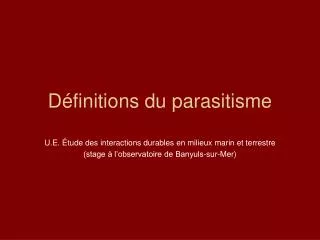 d finitions du parasitisme