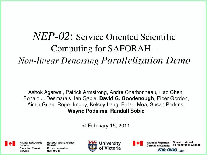 nep 02 service oriented scientific computing for saforah non linear denoising parallelization demo