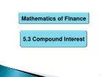 Mathematics of Finance - slide 1