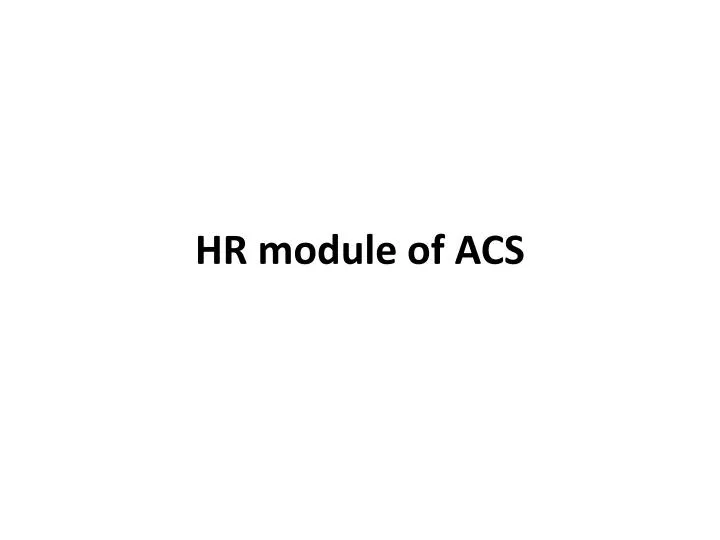 hr module of acs