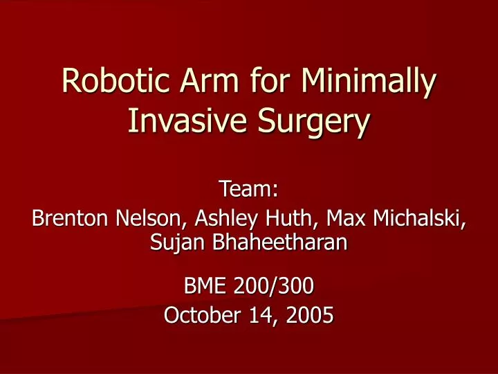 robotic arm for minimally invasive surgery