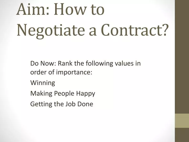 aim how to negotiate a contract