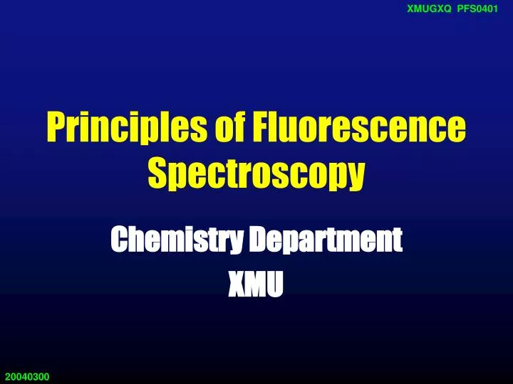 principles of fluorescence spectroscopy