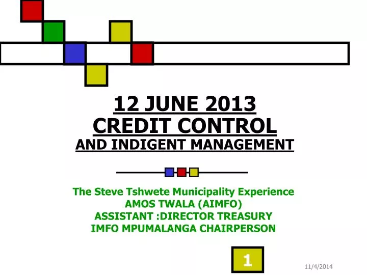 12 june 2013 credit control and indigent management