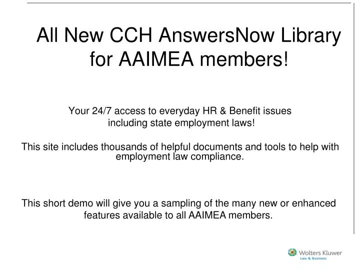 all new cch answersnow library for aaimea members