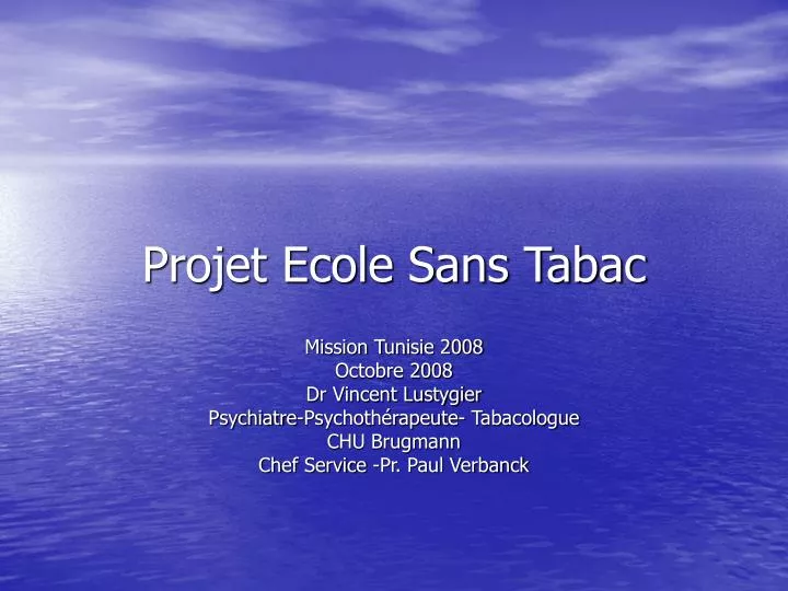 projet ecole sans tabac