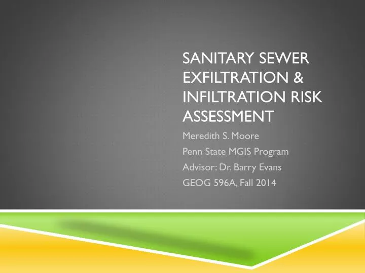 sanitary sewer exfiltration infiltration risk assessment