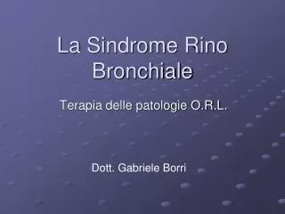 la sindrome rino bronchiale