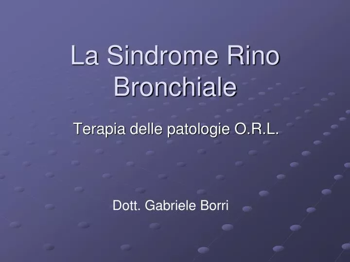 la sindrome rino bronchiale