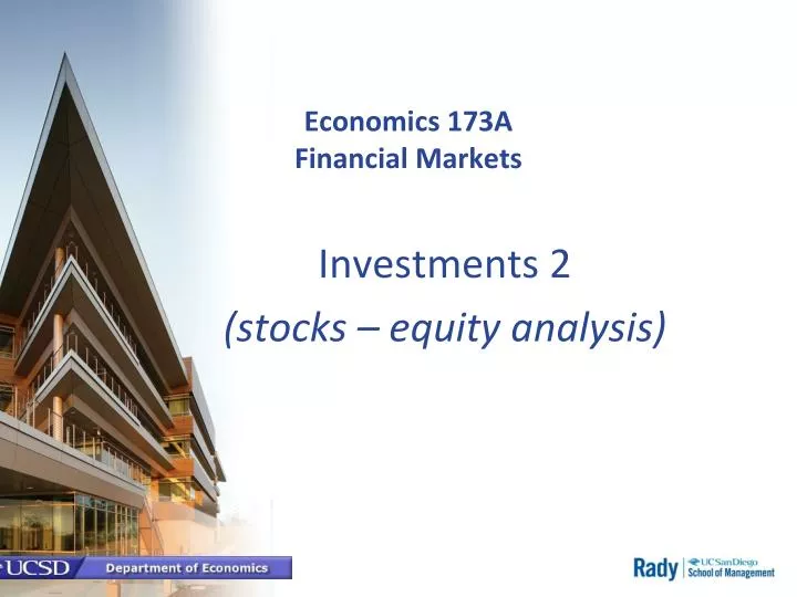 economics 173a financial markets