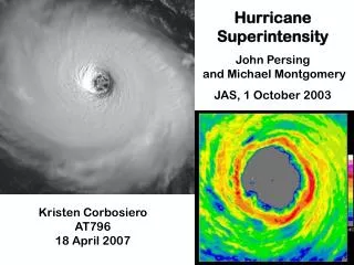 Hurricane Superintensity John Persing and Michael Montgomery JAS, 1 October 2003
