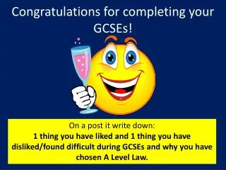Congratulations for completing your GCSEs!