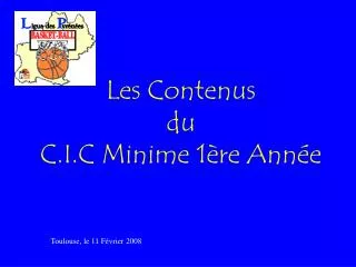 les contenus du c i c minime 1 re ann e
