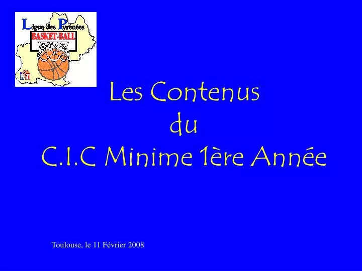 les contenus du c i c minime 1 re ann e