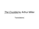 PPT - The Crucible By Arthur Miller PowerPoint Presentation, Free ...