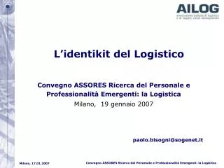l identikit del logistico