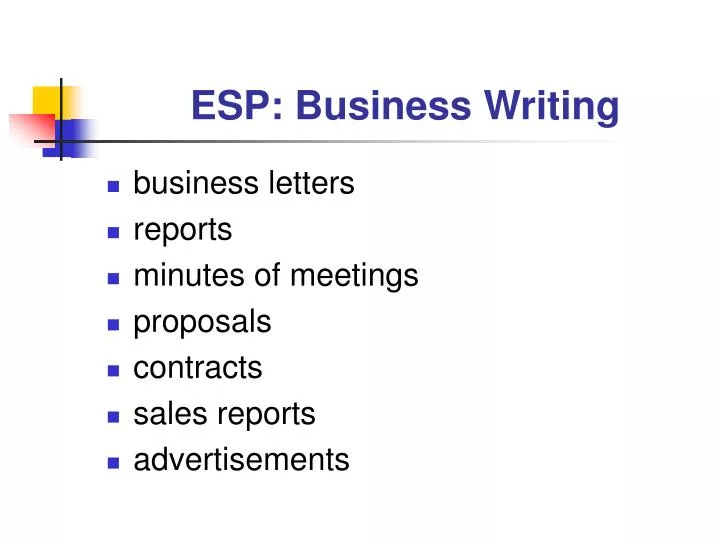 esp business writing