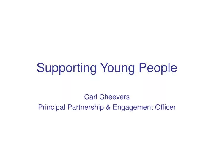 supporting young people