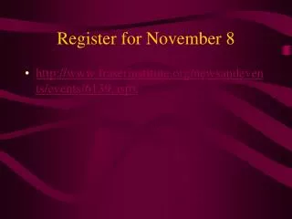 Register for November 8