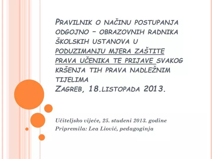u iteljsko vije e 25 studeni 2013 godine pripremila lea liovi pedagoginja