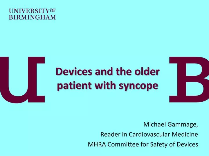 devices and the older patient with syncope