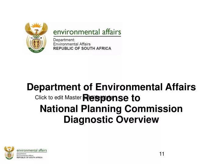 department of environmental affairs response to national planning commission diagnostic overview