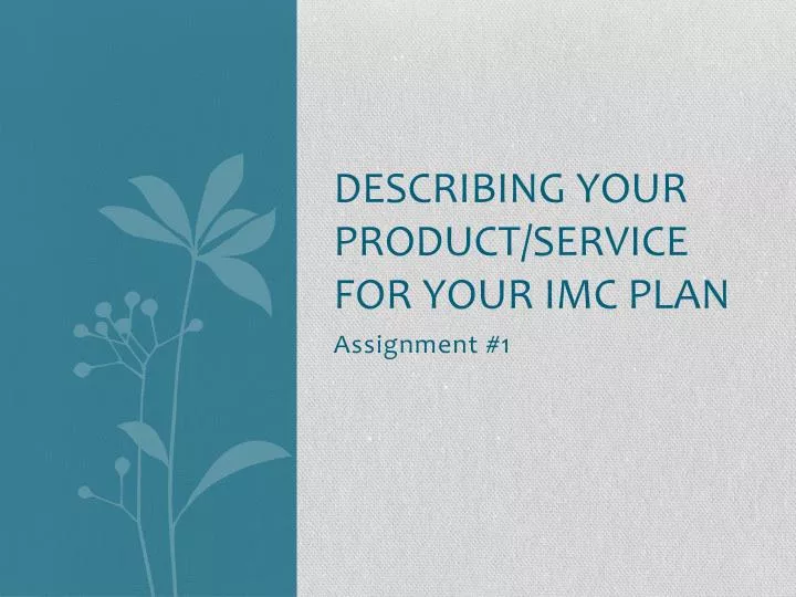 describing your product service for your imc plan