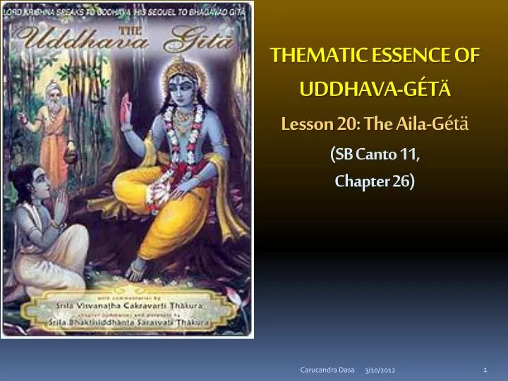 thematic essence of uddhava g t lesson 20 the aila g t sb canto 11 chapter 26