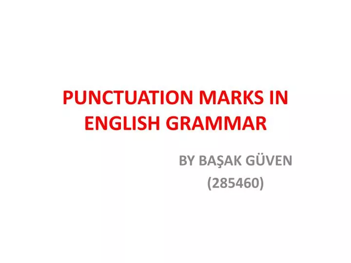 punctuation marks in english grammar