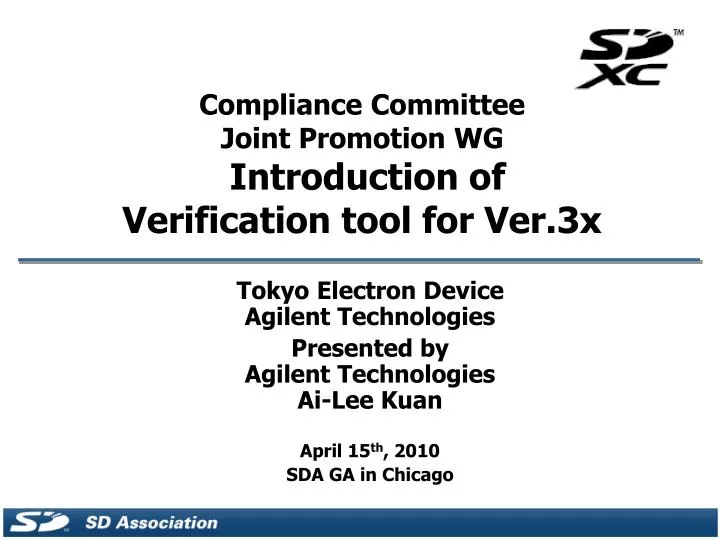 compliance committee joint promotion wg introduction of verification tool for ver 3x
