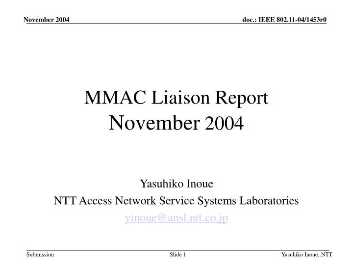 mmac liaison report november 2004