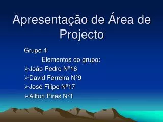 apresenta o de rea de projecto