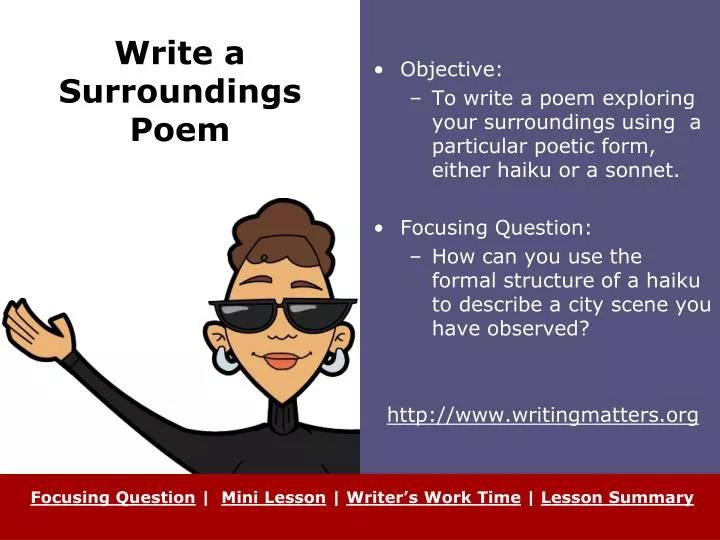 write a surroundings poem
