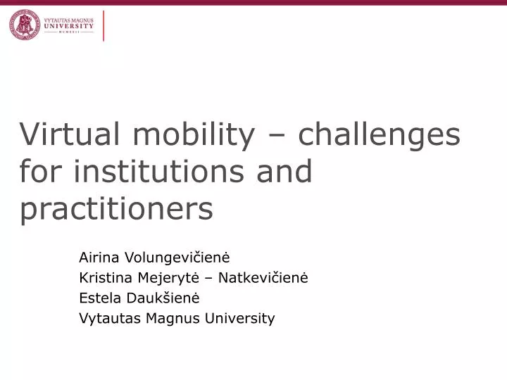 virtual mobility challenges for institutions and practitioners